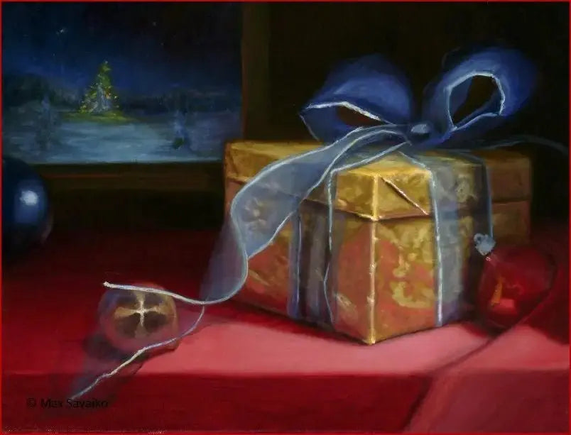 Christmas Art Oil painting Last present - Max Savaiko Art Gallery