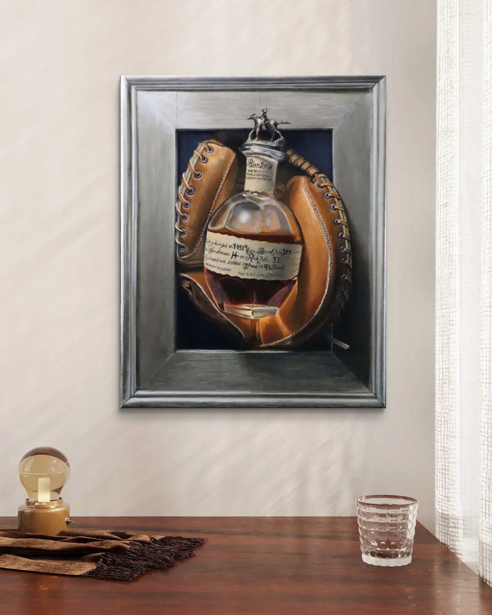 Original Baseball Art - A Perfectly Framed Rawlings Custom Catchers Mitt     Max Savaiko Art Gallery