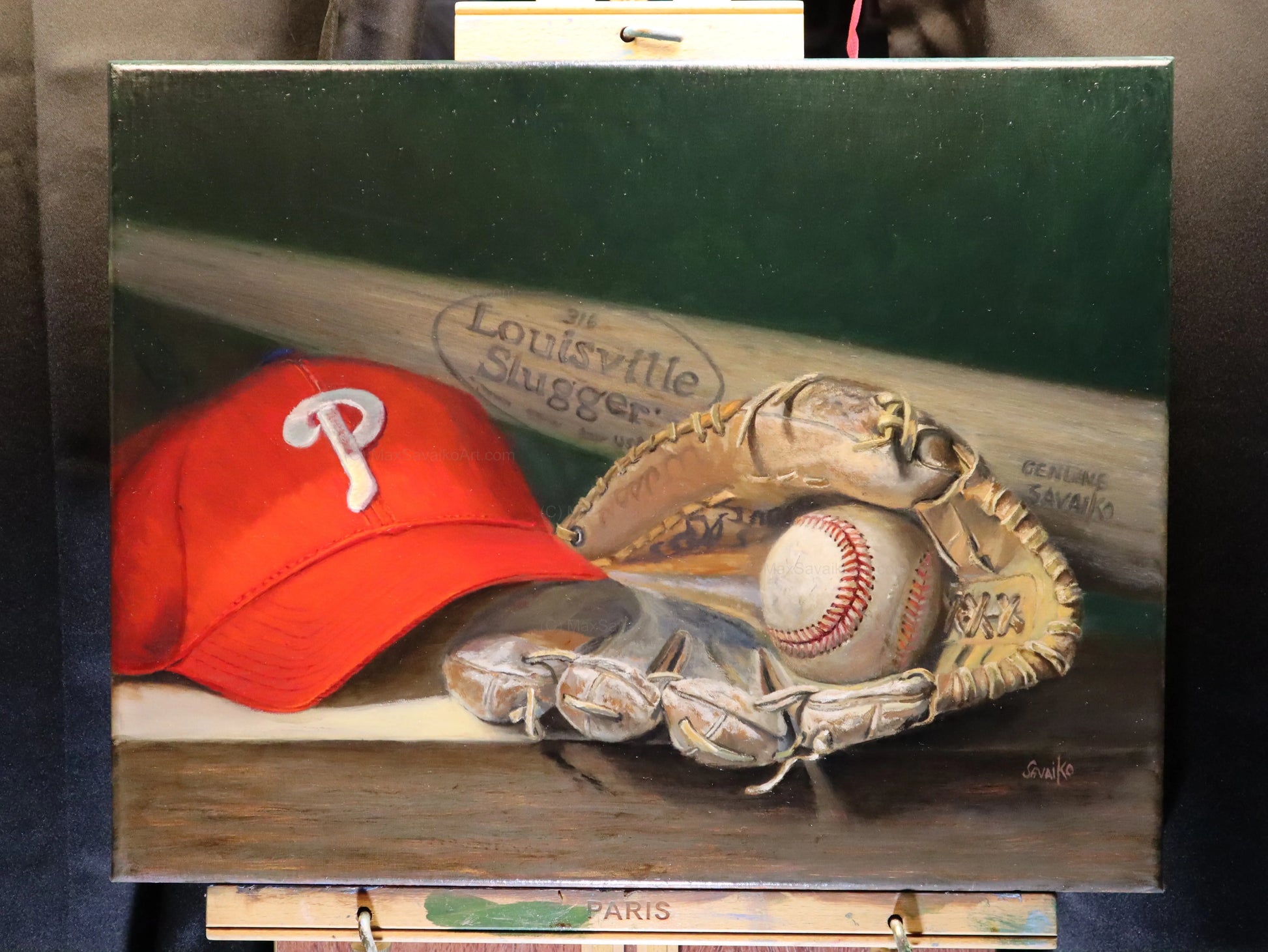 Original Oil Painting A Catchy Title Philadelphia Phillies     MaxSavaikoArt.com