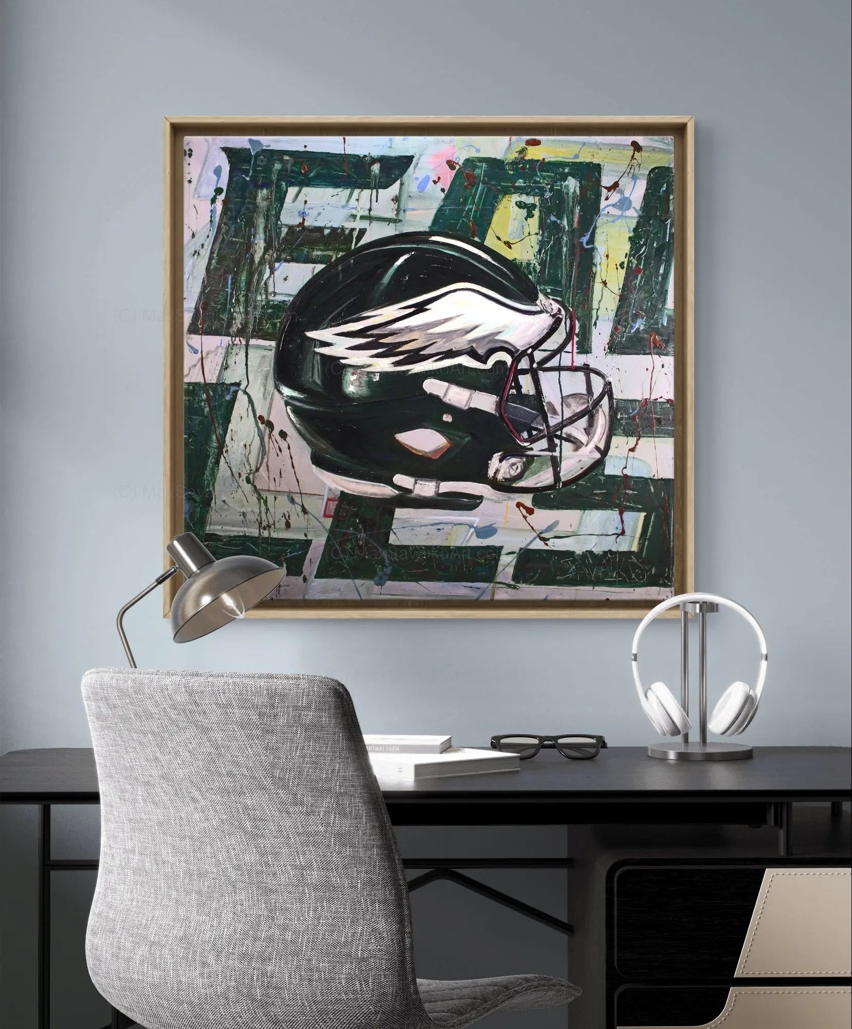 Philadelphia Eagles Artwork Blood Sweat Tears Abstraction     Max Savaiko Art Gallery