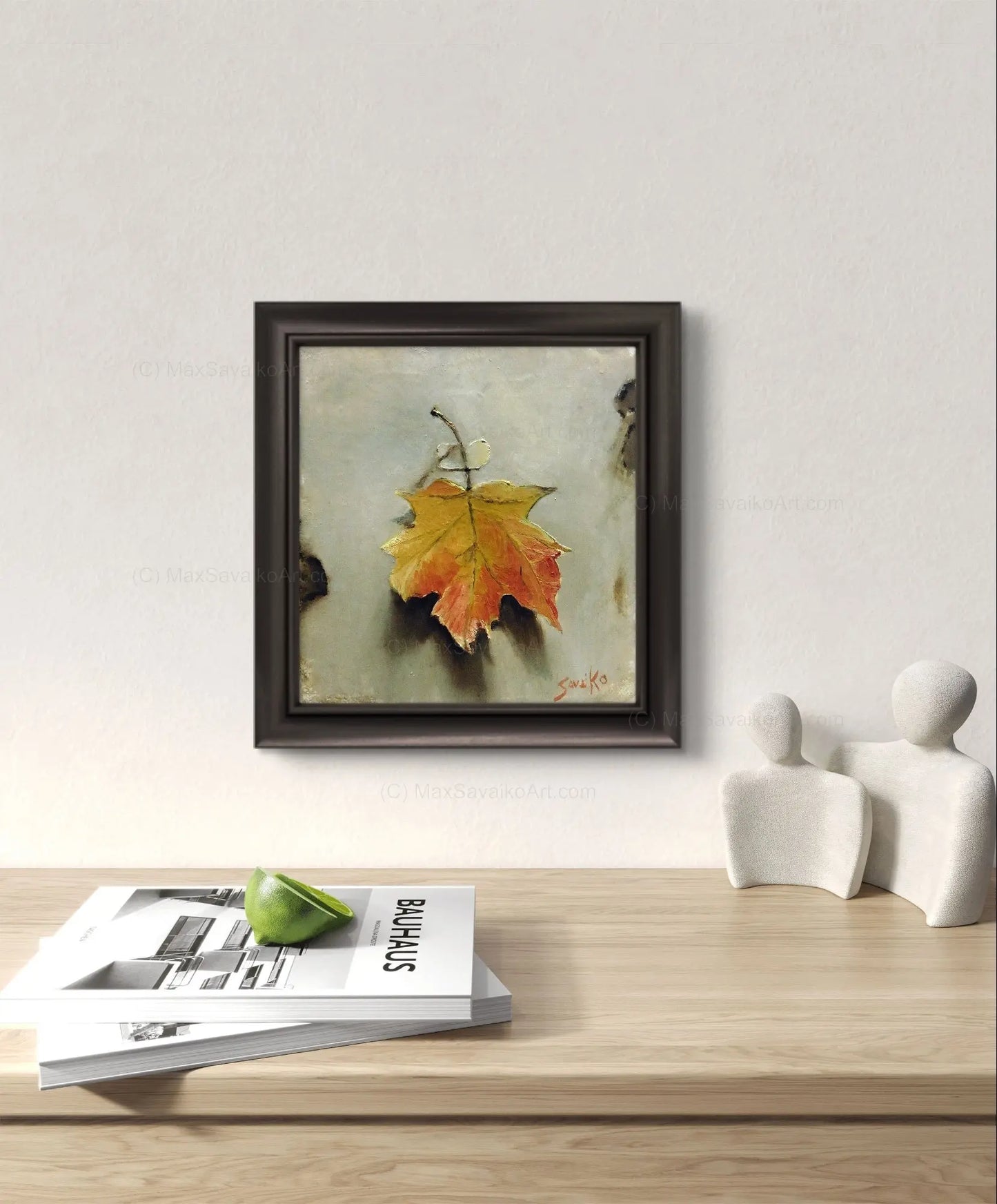 Trompe L'oeil Painting Still Life Maple Leaf 1     Max Savaiko Art