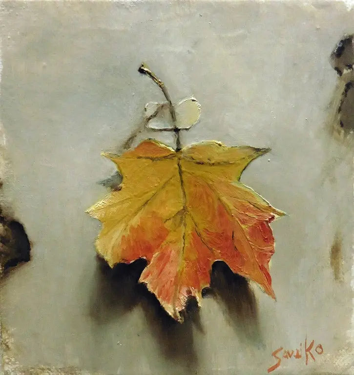 Trompe L'oeil Painting Still Life Maple Leaf 1     Max Savaiko Art