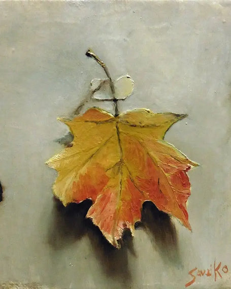 Trompe L'oeil Painting Still Life Maple Leaf 1     Max Savaiko Art