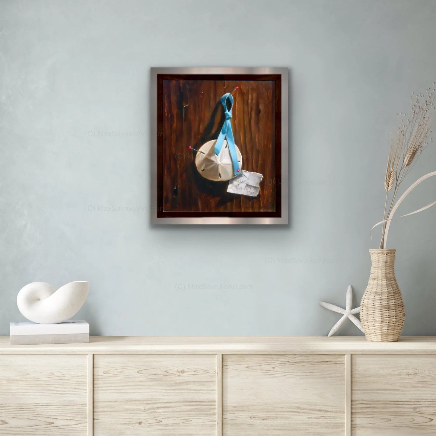 Trompe L'oeil Seashell Painting Sand Dollar IOU $1     Max Savaiko Art