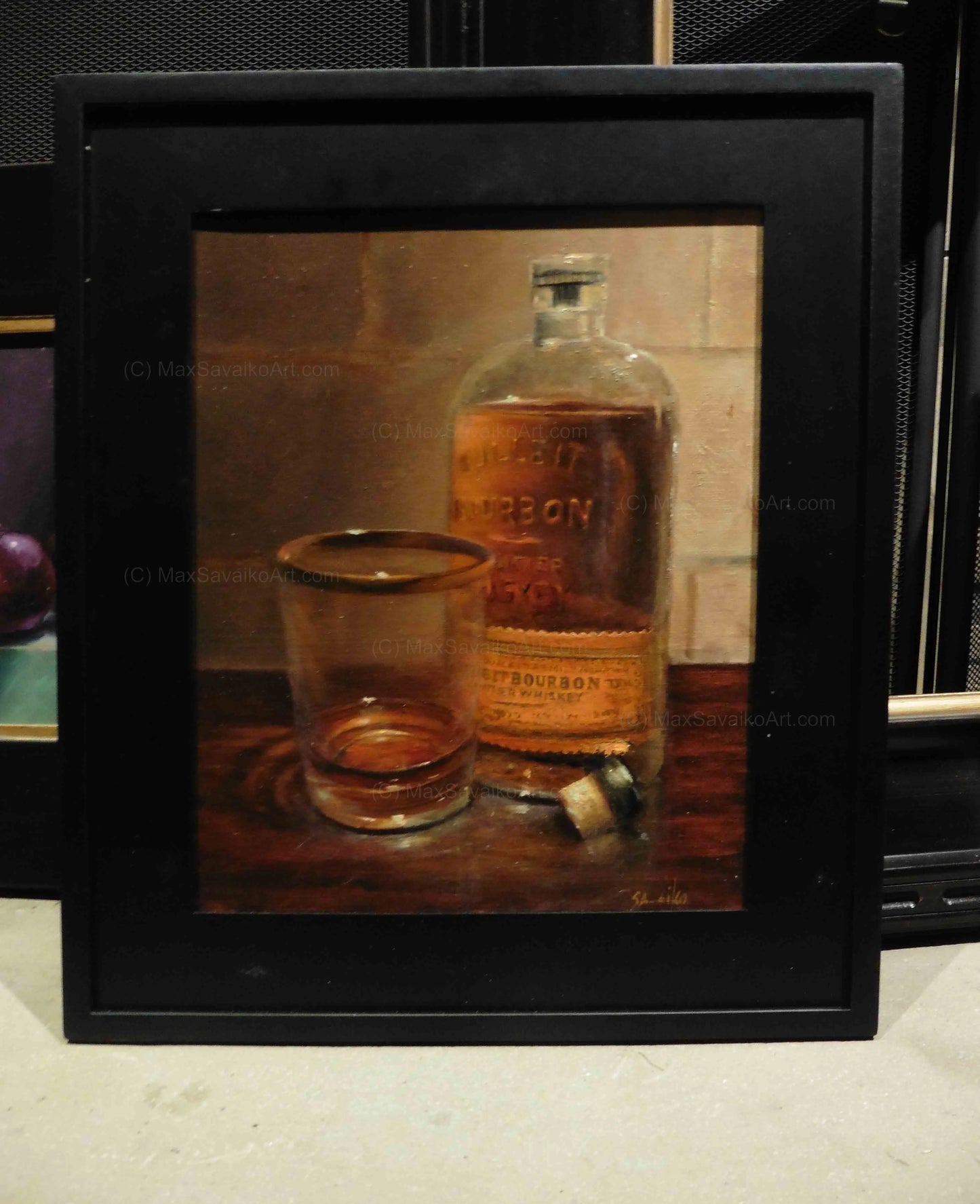 Whiskey Art Bulleit Bourbon Custom Label Boubon Neat     MaxSavaikoArt.com