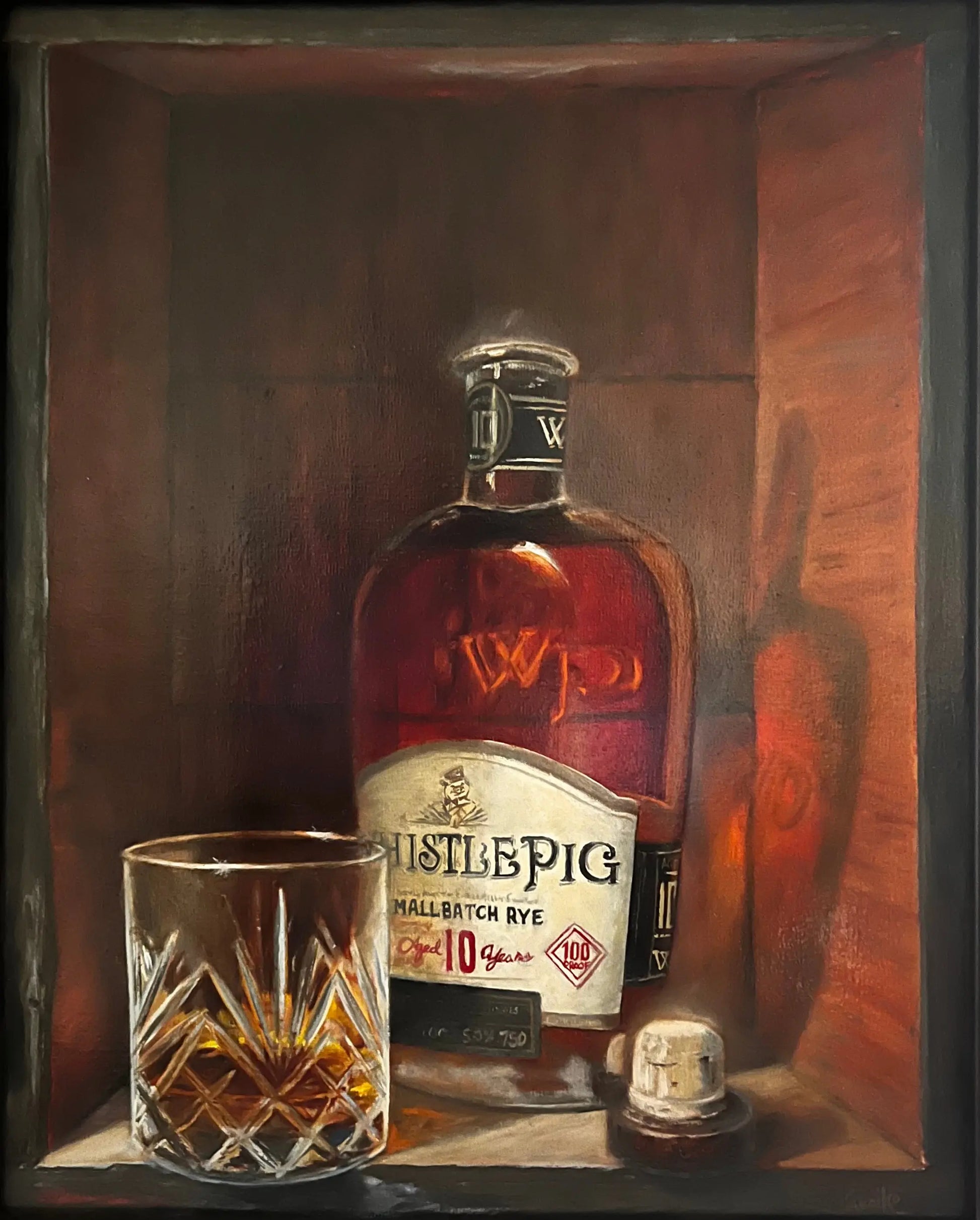 Whiskey Art - Whistle Pig 10 year Drinking Outside The Box Max Savaiko Art