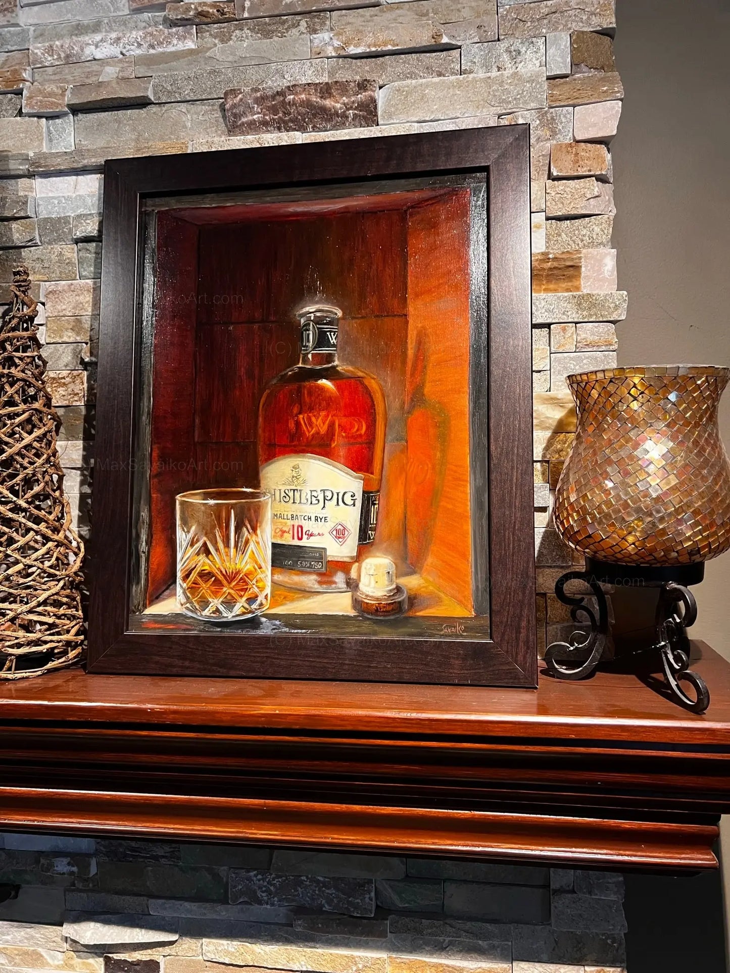 Whiskey Art WhistlePig 10 year Drinking Outside The Box     Max Savaiko Art