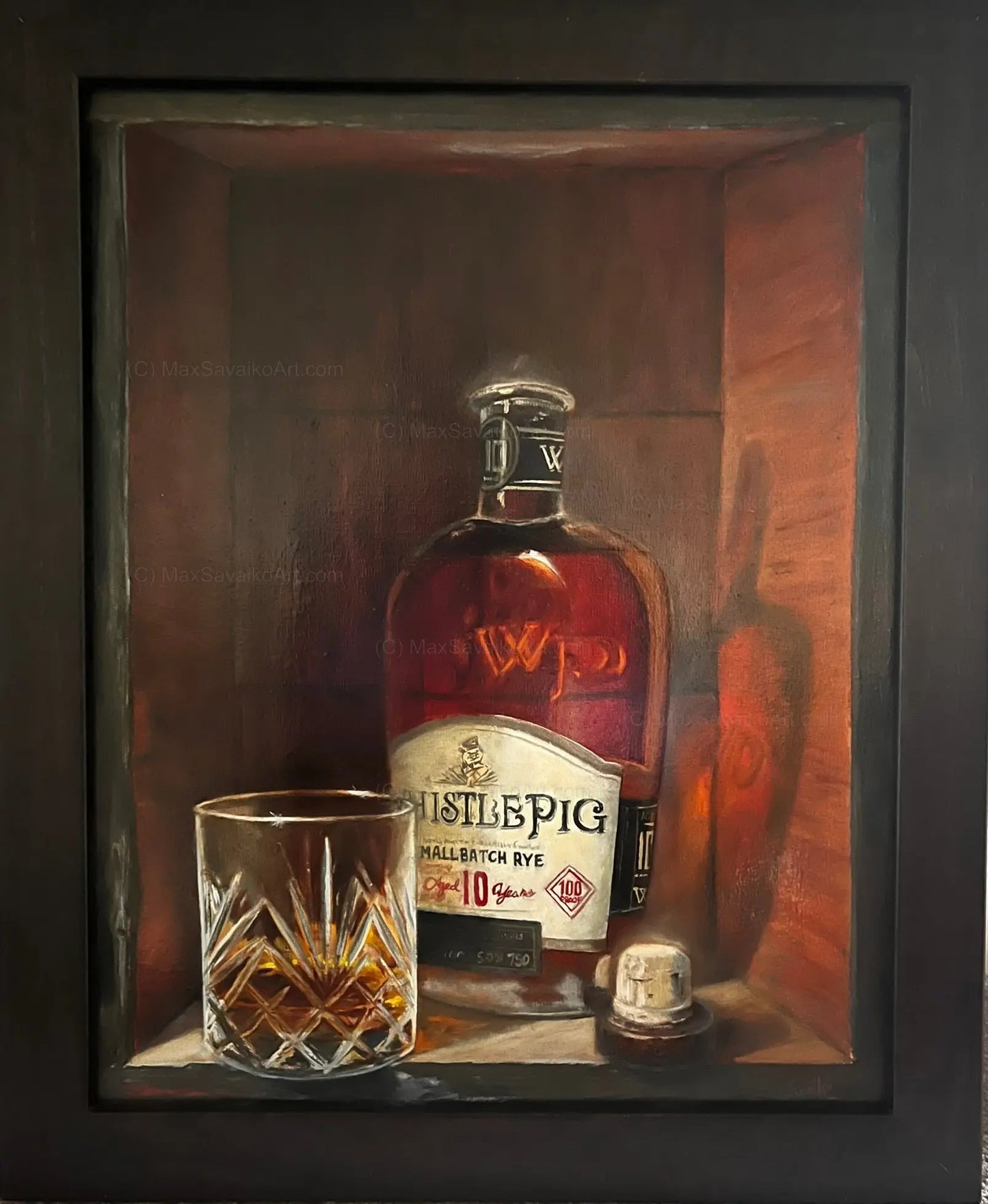 Whiskey Art WhistlePig 10 year Drinking Outside The Box     Max Savaiko Art