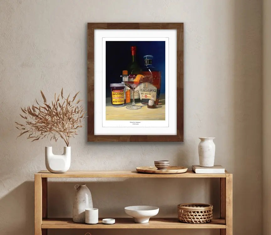 Whiskey Print WhistlePig Luxardo Cocktail Whiskey Manhattan     Max Savaiko Art