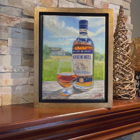video of heaven hill painting on a shelf
