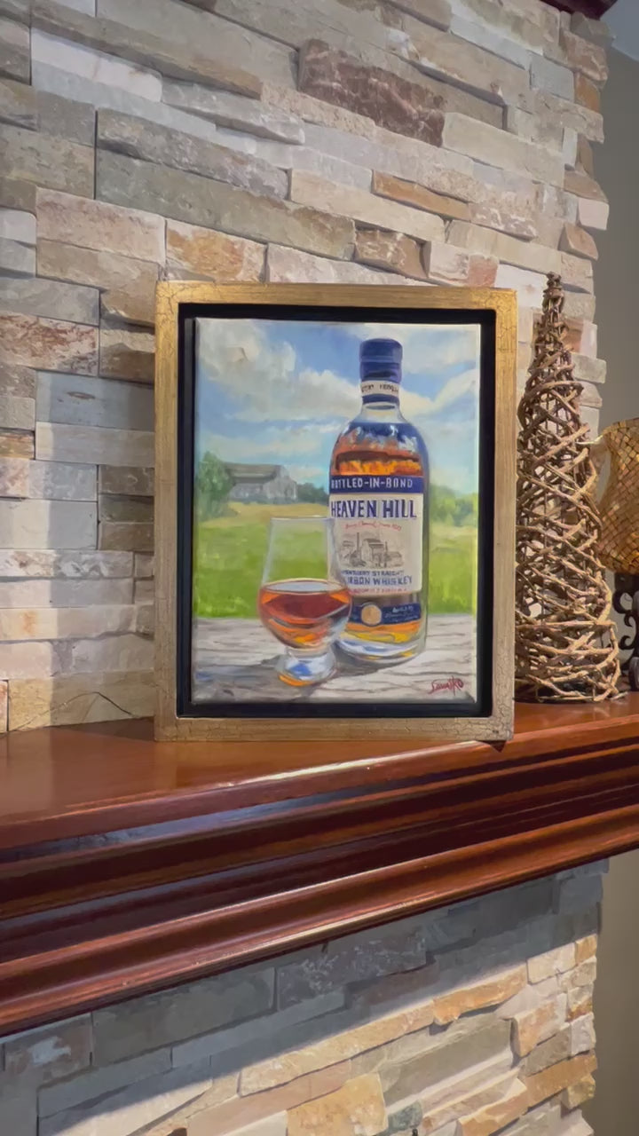video of heaven hill painting on a shelf