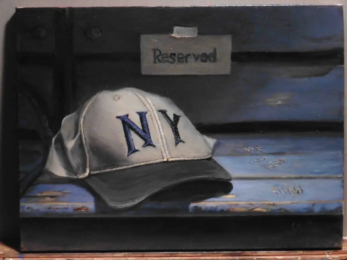 Baseball Painting - New York Yankees Hat - Max Savaiko Art Gallery