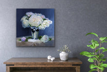 Load image into Gallery viewer, Original Oil Painting - White Peonies in Silver
