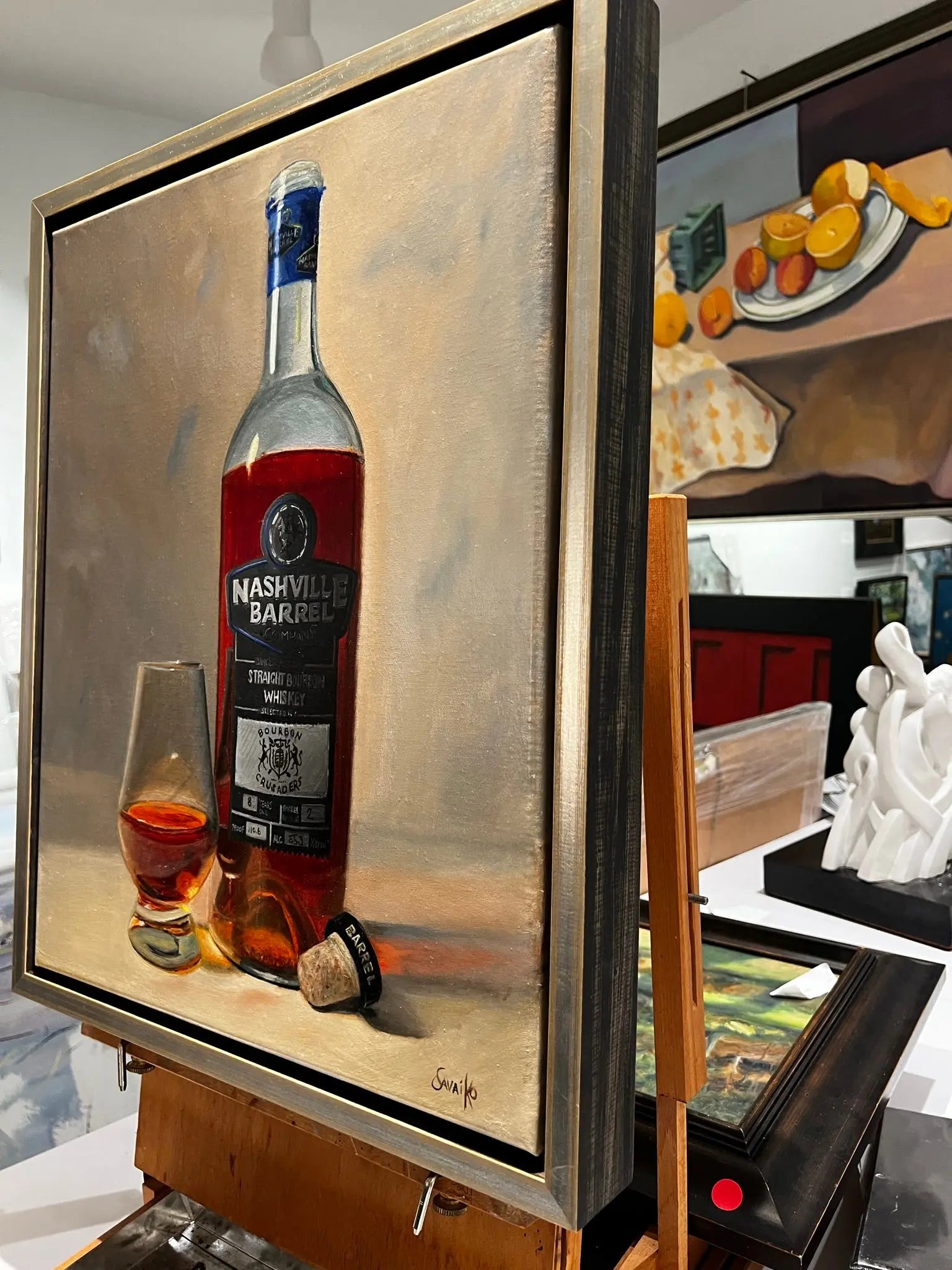 Bourbon Art Oil Painting - Nashville Barrel - Max Savaiko Art