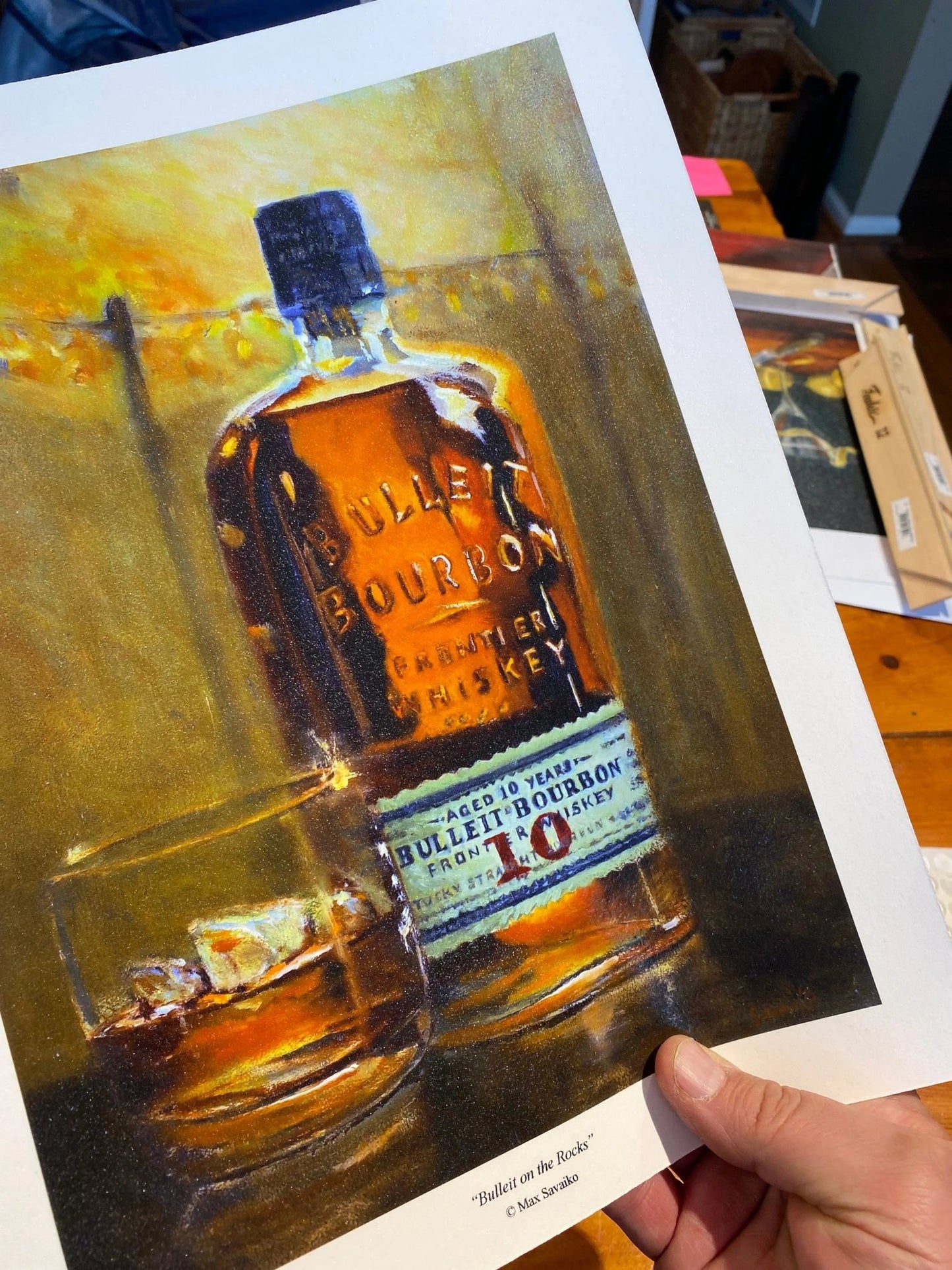 Limited Edition Print - Bulleit Bourbon Whiskey on the Rocks Granite