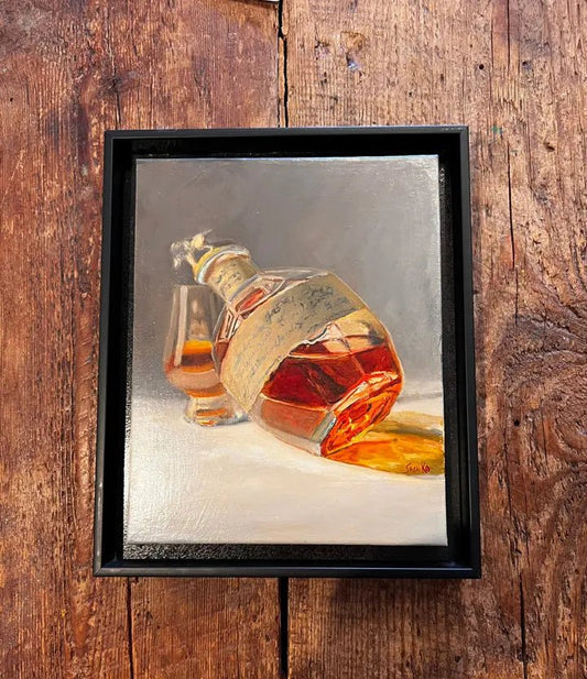 Original Bourbon Art - Blantons Bourbon in stock - Bottoms up Max Savaiko Art