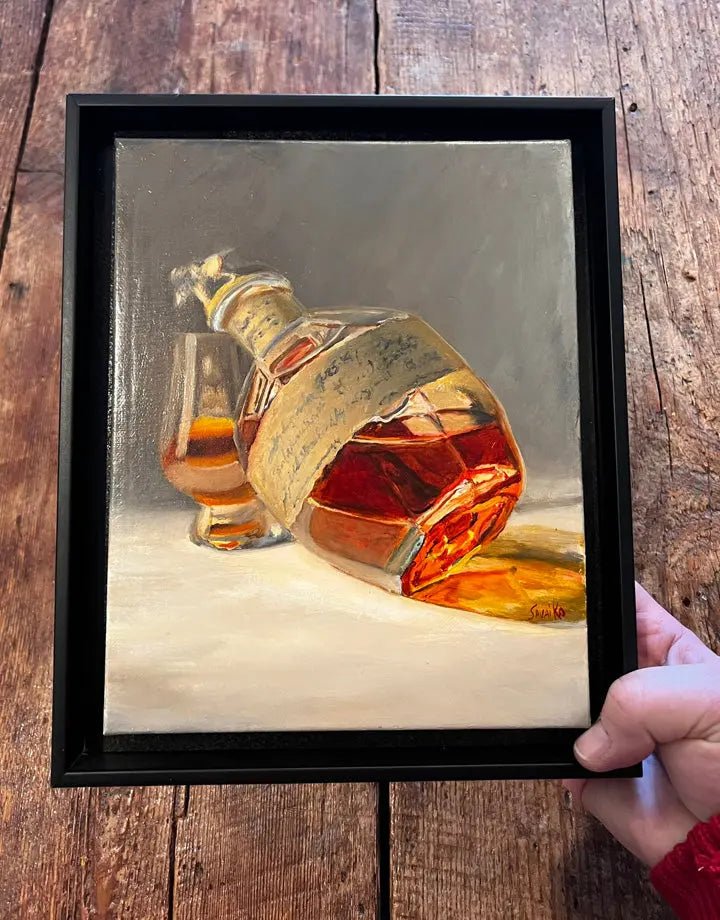 Original Bourbon Art - Blantons Bourbon in stock - Bottoms up 